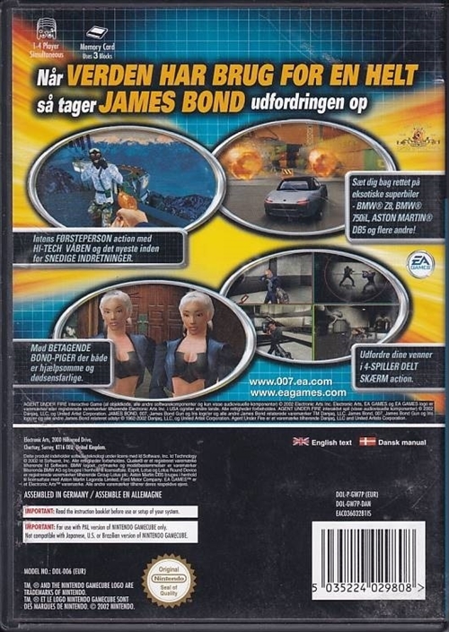 James Bond 007 in Agent Under Fire - Nintendo GameCube (B Grade) (Genbrug)